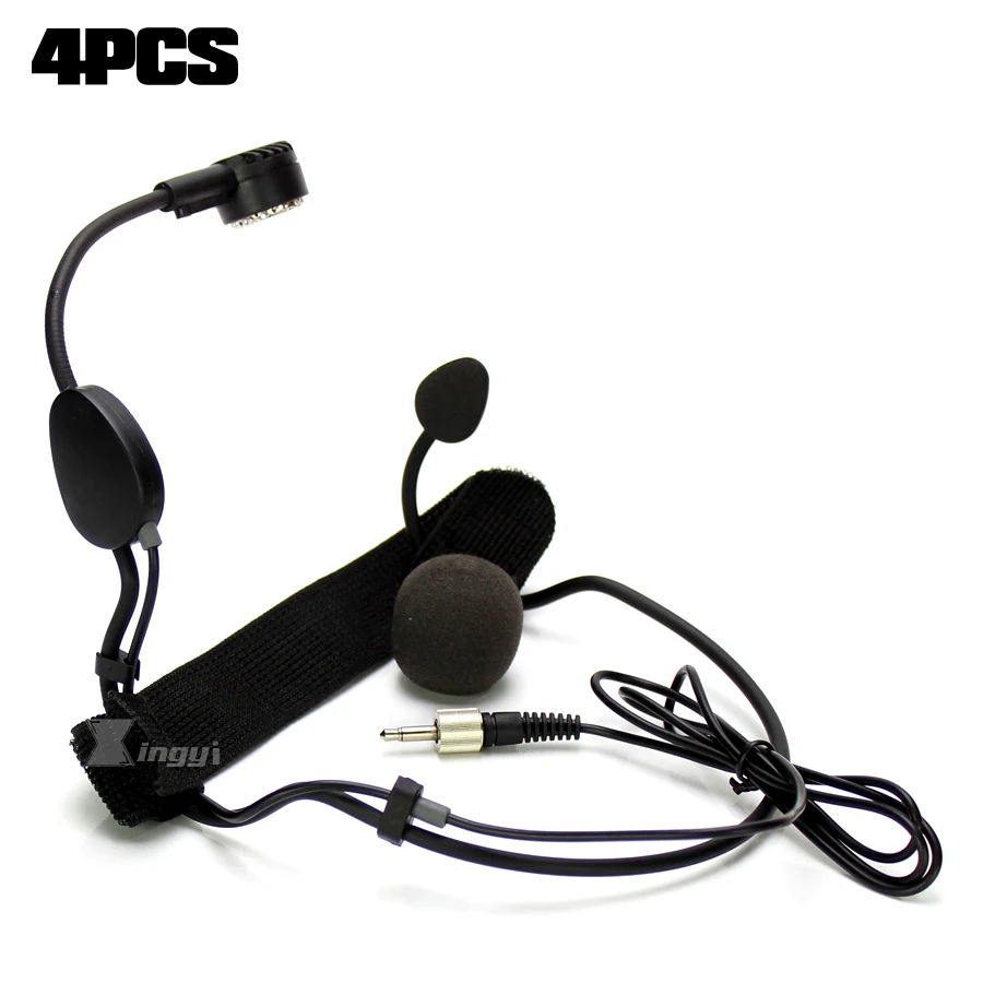 

4PCS Headworn Microphone 3.5mm Jack Screw Lock Headset Dynamic Mic Capsule For Wireless Bodypack Transmitter WH20TQG EM300 G3 G2