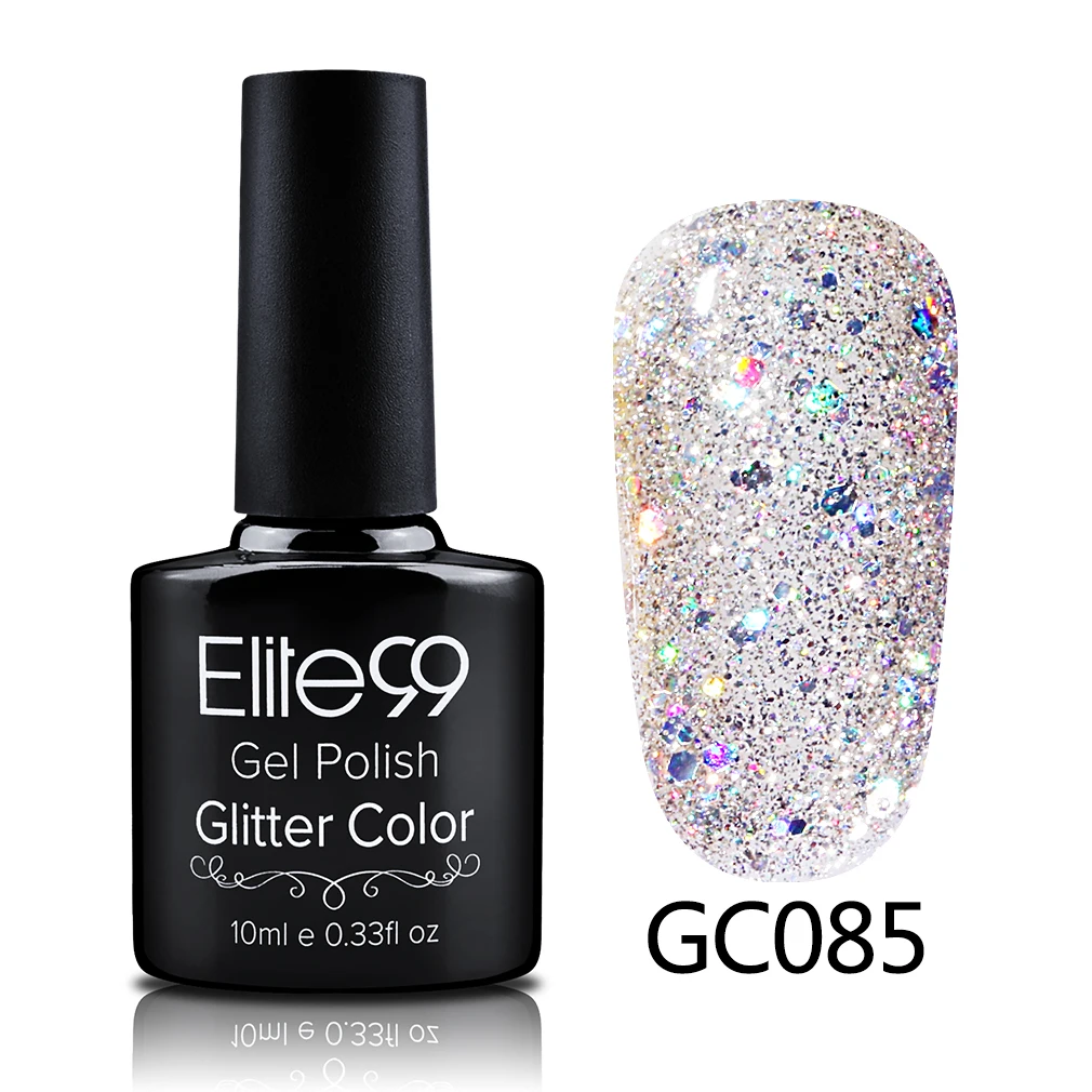 Elite99 10 мл Soak Off блёстки Блеск УФ гель лак Diamond для ногтей гель для ногтей с блестками красота направление Atr