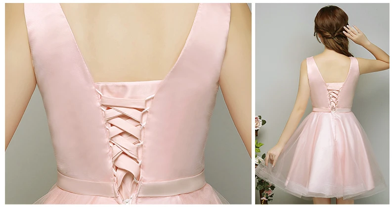Robe de soiree/Простые Вечерние платья подружки невесты для девочек светло розовые