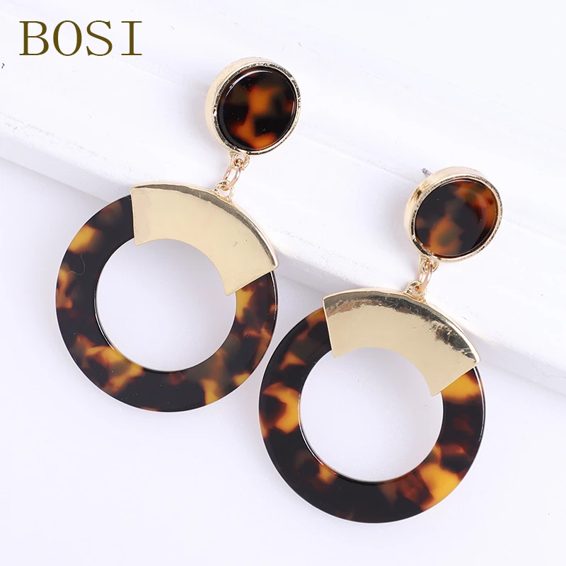 14 Серьги для женщин, акриловые, Boho, ацетат, висячие серьги, модные, большие, богемные, аксессуары, геометрические, Роскошные, трендовые, для лица - Окраска металла: 14