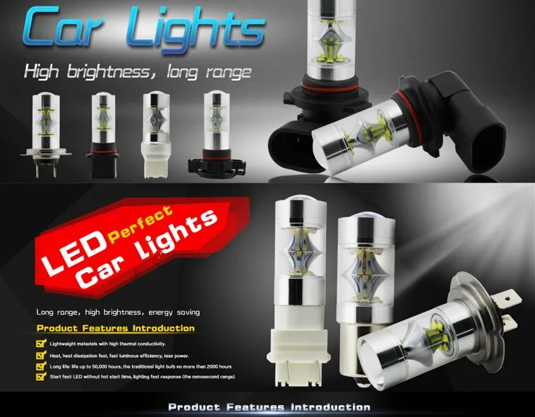 2 шт. Автомобильные светодиодные лампы 6000K 1156 BA15S P21W 7506 CREE Chips 100W|1156 ba15s p21w|ba15s p21w1156 |