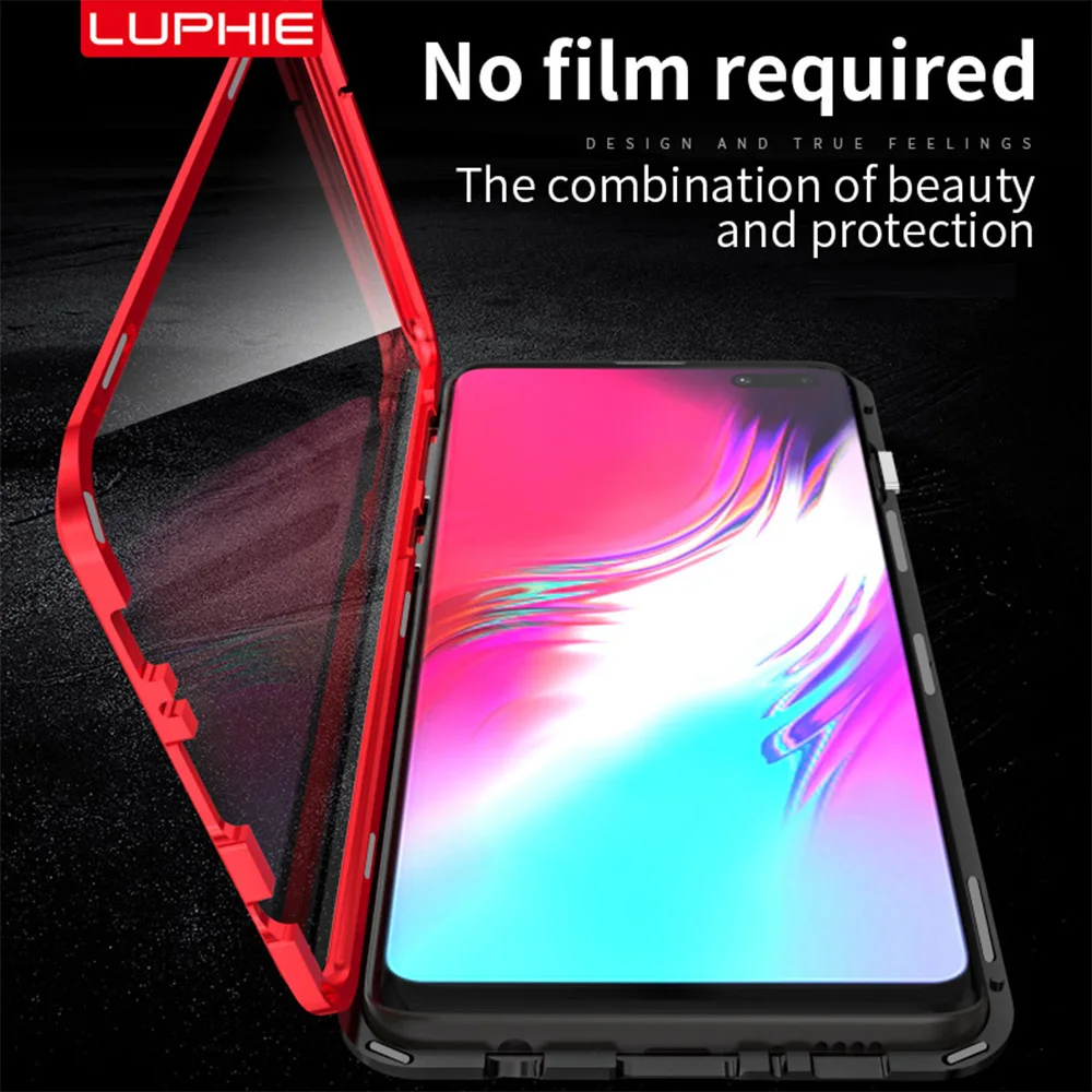 Магнитный чехол Luphie для Samsung Galaxy S10 Plus закаленное стекло 9H S10e S9 S8 Note 9 8 полностью