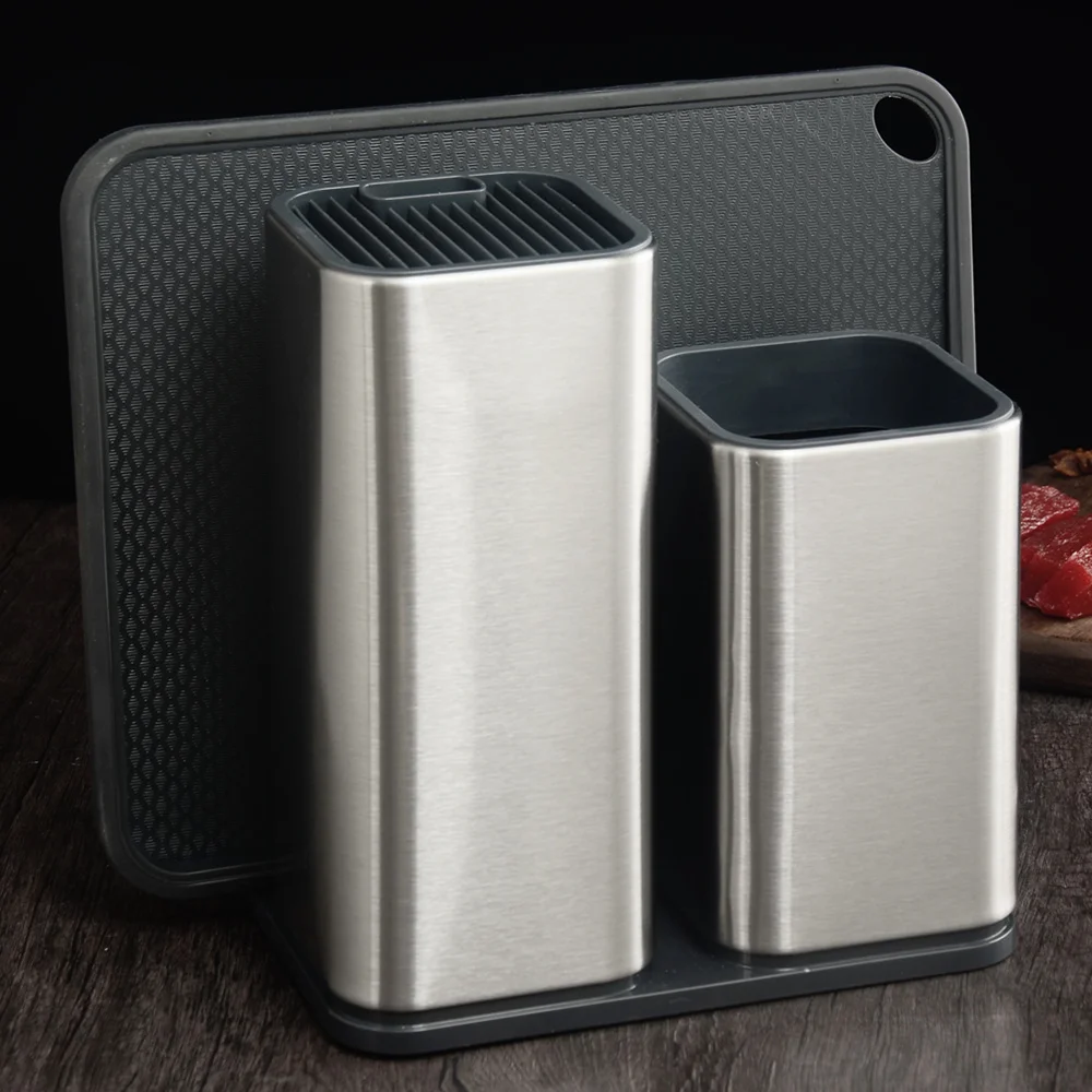 XYj 6'' 8'' Knife Holder Stainless Steel Kitchen Multifunctional Block Hotel Accessories Universal Stand | Дом и сад