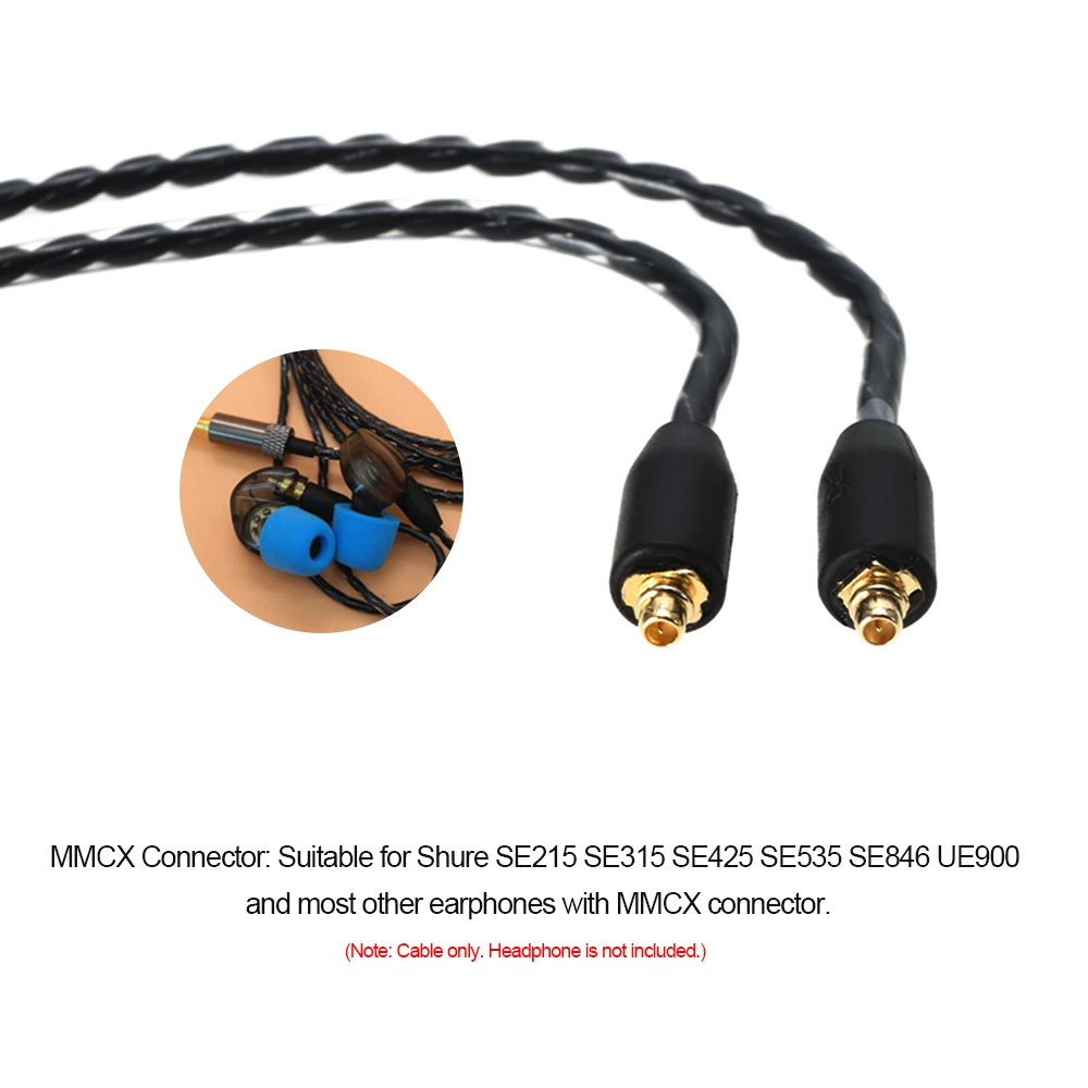 Проводной кабель для наушников 3 5 мм съемный сменный шнур MMCX коннектор Shure SE215 SE315