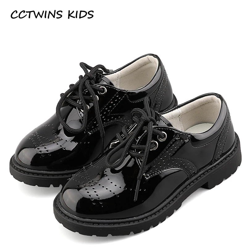 

CCTWINS KIDS 2017 Children White Buckle Kid Fashion Flat Boy Pu Leather Baby Girl Oxford Toddler Black Lace-Up Shoe G1141