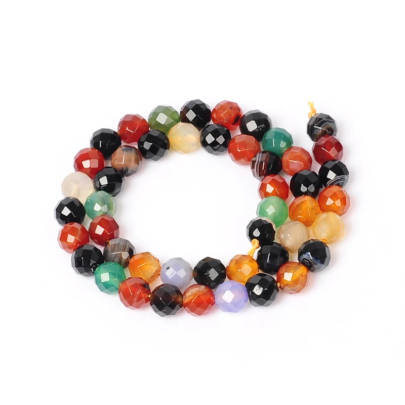 

New arrival 4-14mm faceted multicolor agata stone Natural Stone Beads strand 15" For Making Jewelry Diy bracelets necklaces