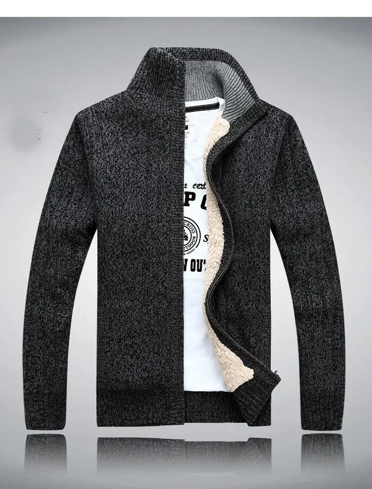dark grey AFS JEEP Зима Весна мужской теплый толстый кардиган свитер Модные топы пальто для мужчин 158 - Цвет: dark grey