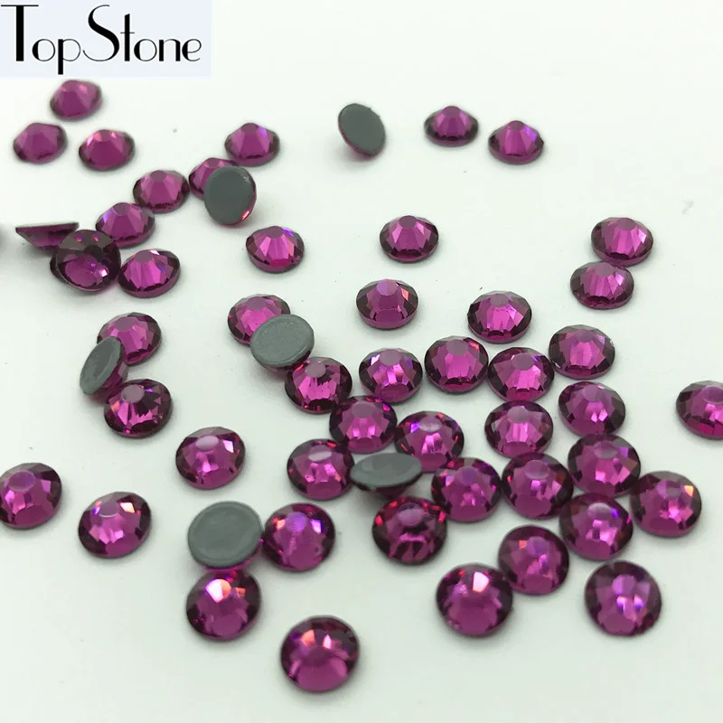 TopStone высокое качество SS16 SS20 SS30 кристалл фуксия исправление Стразы Утюг на