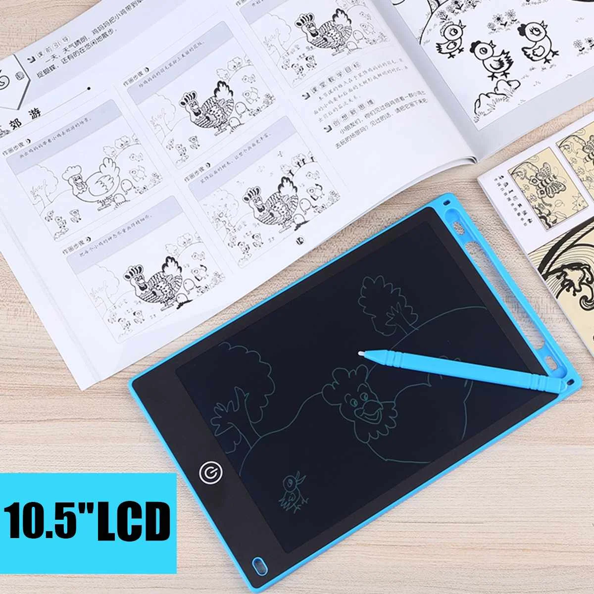 Children Kids Pad Board 10.5" LCD Writing Tablet Electronic Pen Painting Drawing Notebooks Handwriting Pads Electronic Tablet
