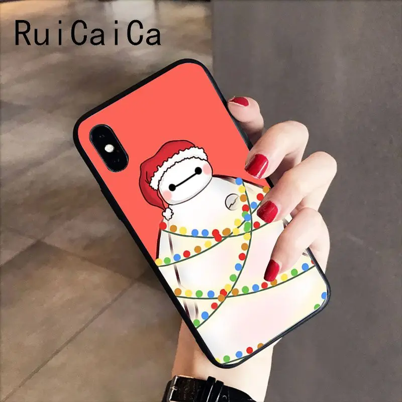 RuiCaiCa Baymax большой чехол с героем черный мягкий для телефона iPhone 8 7 6 6S 6Plus X XS MAX 5 5S SE