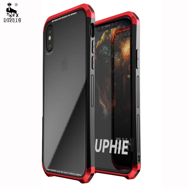 Чехол для iphone XS max, Роскошные Металлические прозрачные чехлы для Apple iphone X XS max XR 10, защитный чехол для телефона - Цвет: Black Red