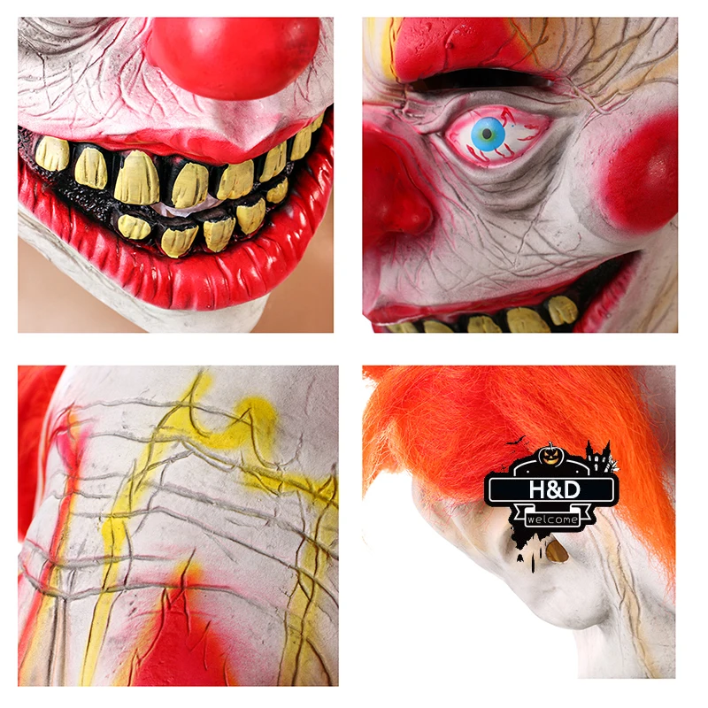 H&ampD Deluxe Novelty Clown Mask Circus Scary Killer Halloween Horror Latex Full Head Fancy Dress | Дом и сад
