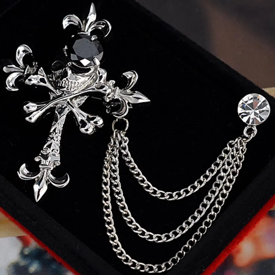 2020 модные украшения цепи штырь отворотом мужской костюм с украшением в виде