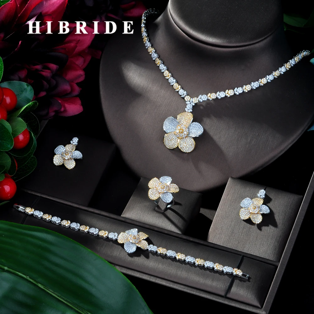 HIBRIDE модный 2 оттенка Африканское искусственное циркониевое украшение Свадебный