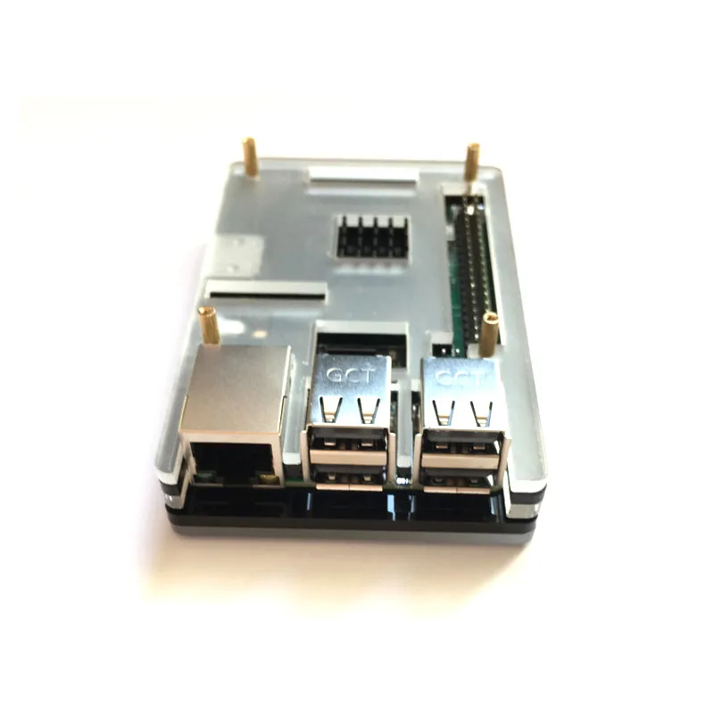 Raspberry Pi 3 акриловый корпус черного и прозрачного цвета + 2 шт. алюминиевый радиатор