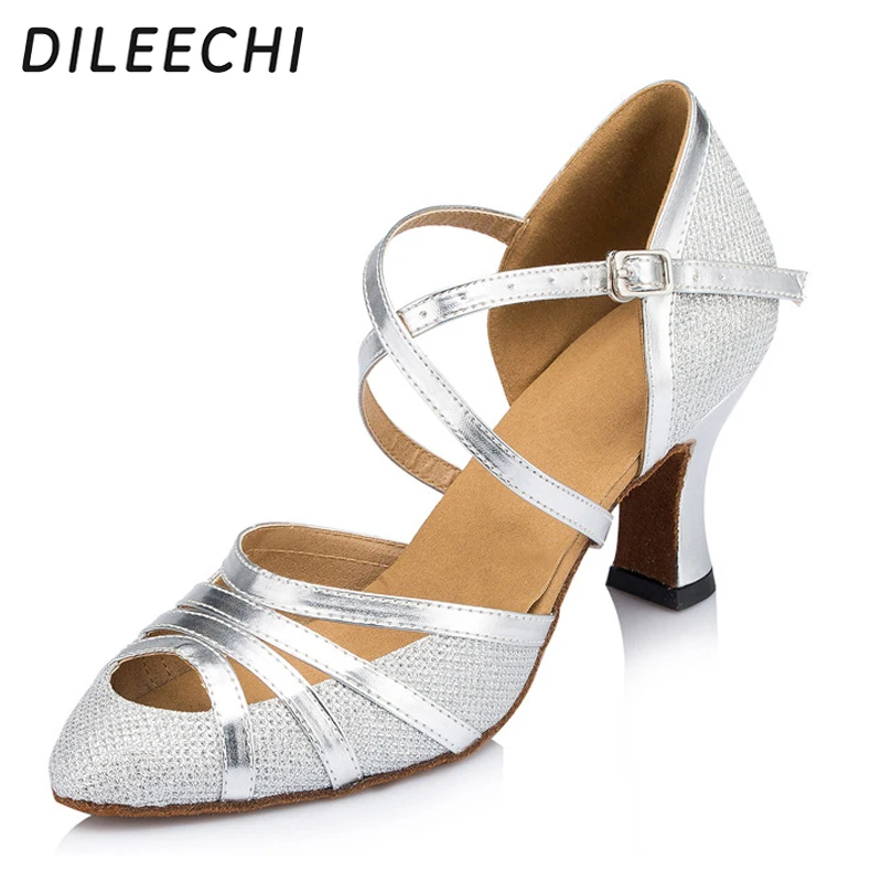 Женские туфли для латиноамериканских танцев DILEECHI Обувь бальных на осень и зиму