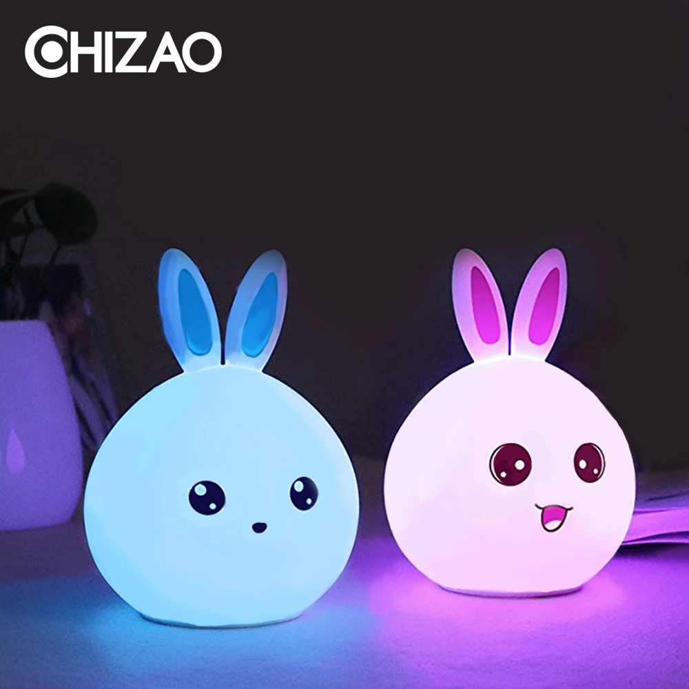 CHIZAO светодиодный RGB ночник с капельками воды силиконовый мини светильник для