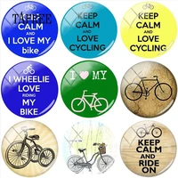 tafree love cycling picture jewelry findings components pendant settings keep calm round glass cabochon sports gift