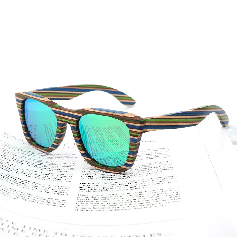 

2018 new Color wooden sunglasses Bamboo wood fashion Women sunglasses polarized Eyewear UV400 brand glasses Gafas de sol