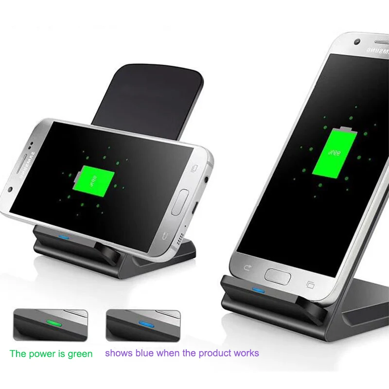 New QI Wireless Charger For iPhone X 8 Samsung S9 S8 S7 S6 Edge Note8 Phone Fast Wireless Charging Pad Docking Dock Station