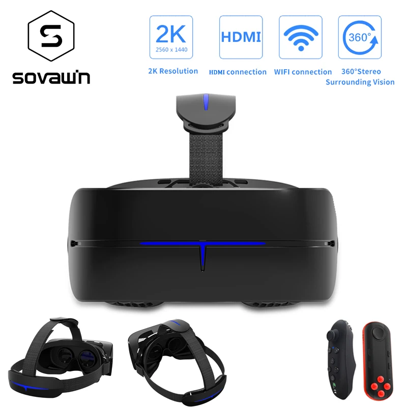 2 К HD Wifi HDMI все в одном Очки виртуальной реальности VR гарнитура 3D Android картона 360