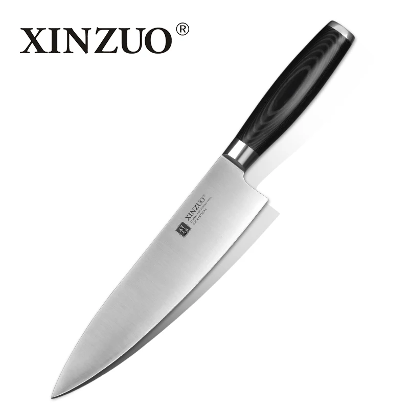 XINZUO " нож шеф-повара DIN 1,4116 из нержавеющей стали, немецкие кухонные ножи, резка-пилинг, нож для овощей, ручка из черного дерева, Подарочный чехол - Цвет: Rui-Chef Knife