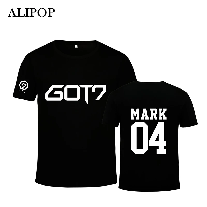 Kpop Fashion GOT7 JACKSON MARK JB JR. Футболка из жесткого хлопка с надписью FLIGHT LOG для второго