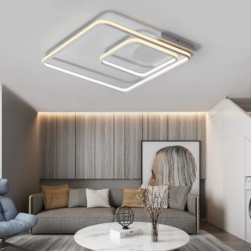 Квадратная двухсторонняя лампа для гостиной спальни светодиодная люстра