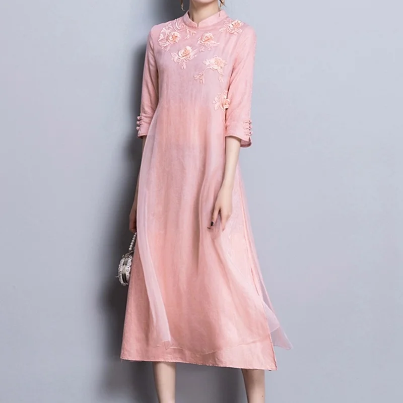 Китайский магазин одежды Vestido Cheongsam Qipao восточное платье японское кимоно юката Ао Дай Вьетнам традиционное платье FF1833 - Цвет: 1