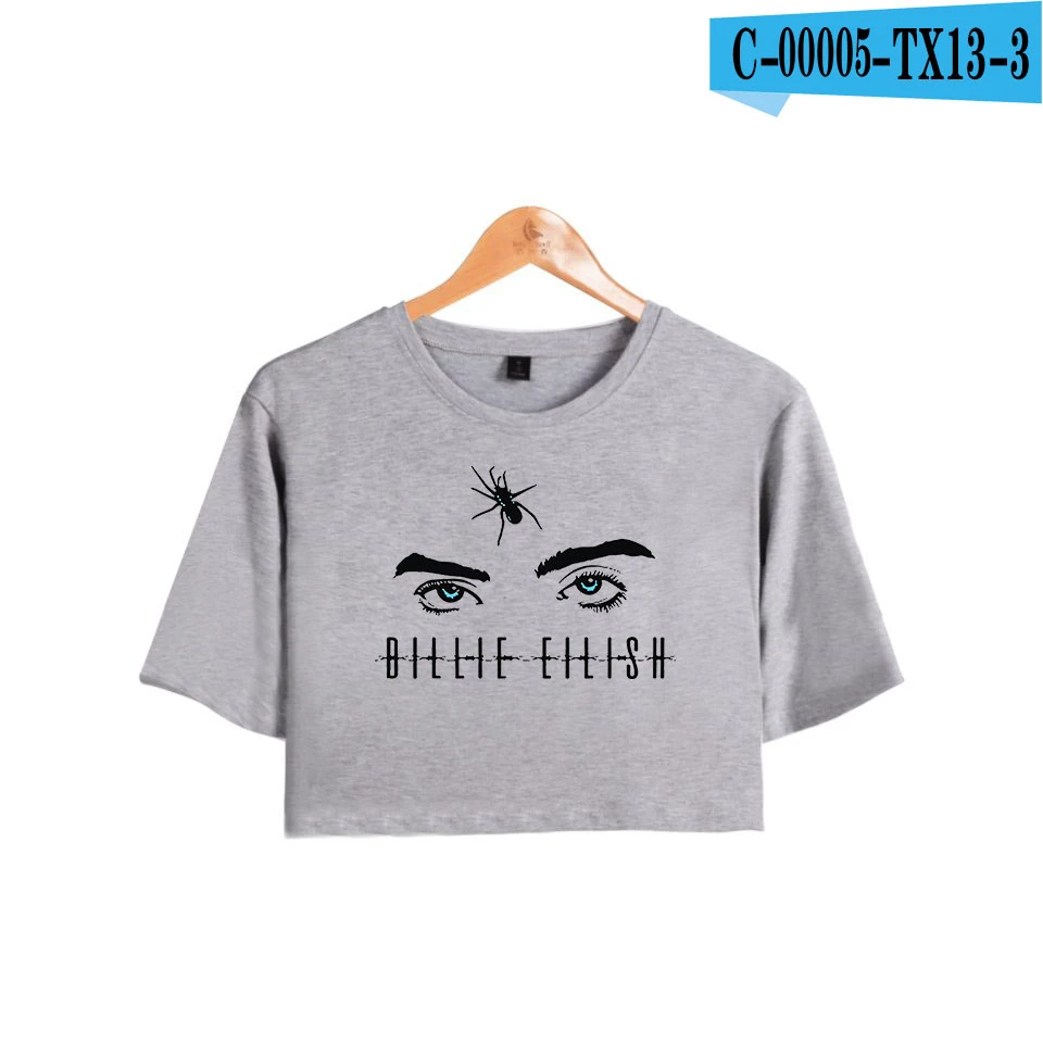Billie Eilish,, топы, футболки, женские летние шорты, футболка, Женская сексуальная одежда, хит-хоп, повседневная, Harajuku - Цвет: TX13-3