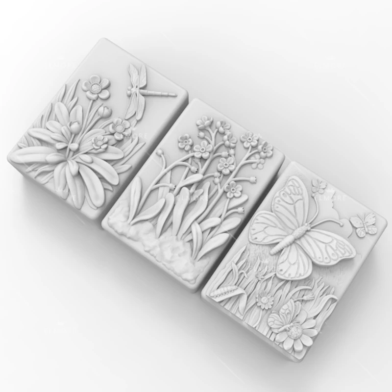 

3D Силиконовые Формочки цветок бабочка прямоугольное мыло Формочки Сделай Сам ремесленные Формочки мыло ручной работы