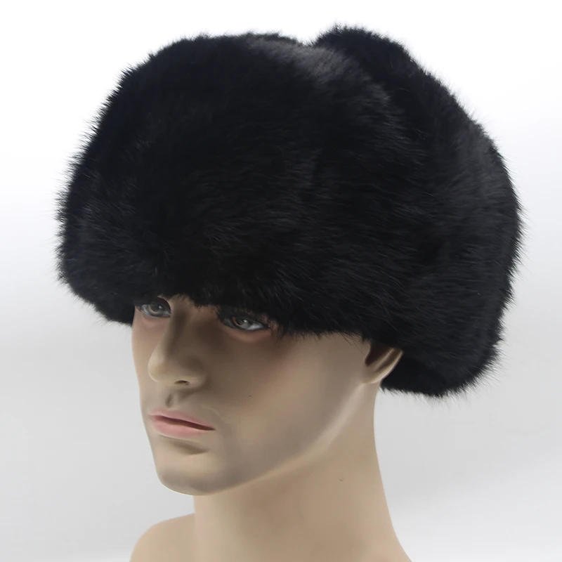 JKP NEW Autumn and Winter men's 100% genuine leather real rabbit fur winter hat ski hat