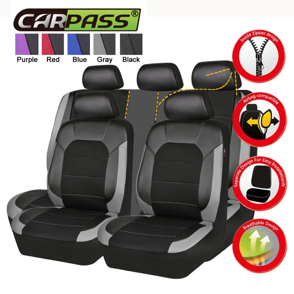

Car-pass Car Seat Covers Four Seasons Universal Fit Most Vehicle Car Seat Protector Red Purple Black For Toyota Honda Kia Ford