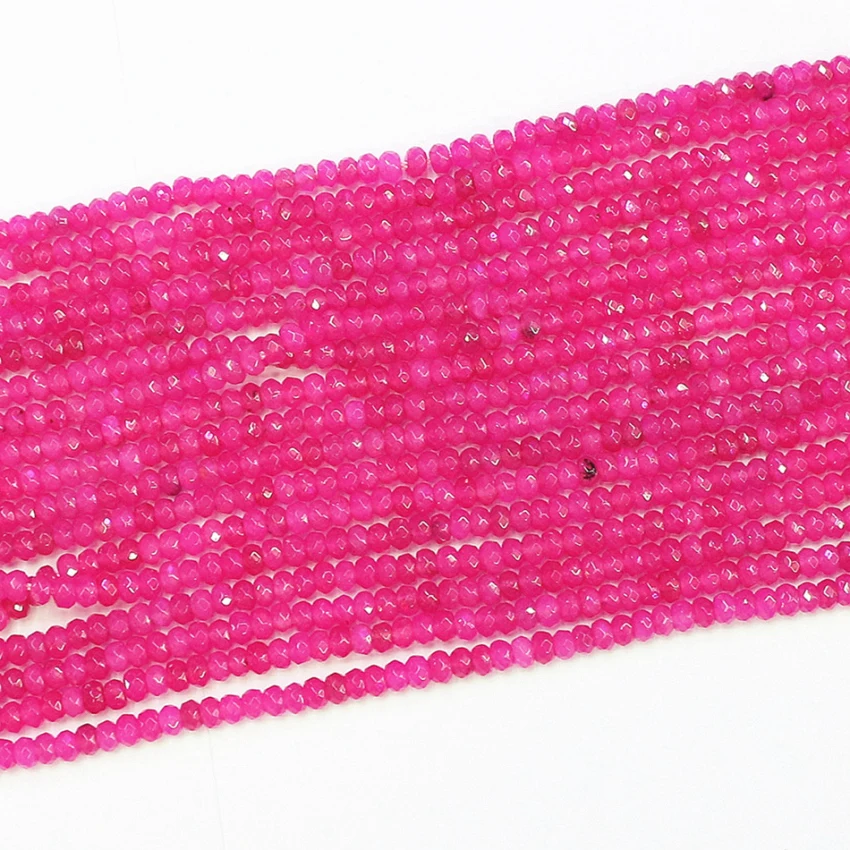 Бисер из розового или Красного Натурального Камня диаметр 2х4 мм граненный Абак