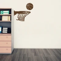 Basketball Sports Ball And Rim Net For Fans Wall Stickers Vinyl Boy Room Decal Home Decor Bedroom Removable Wallpaper Mural Z830