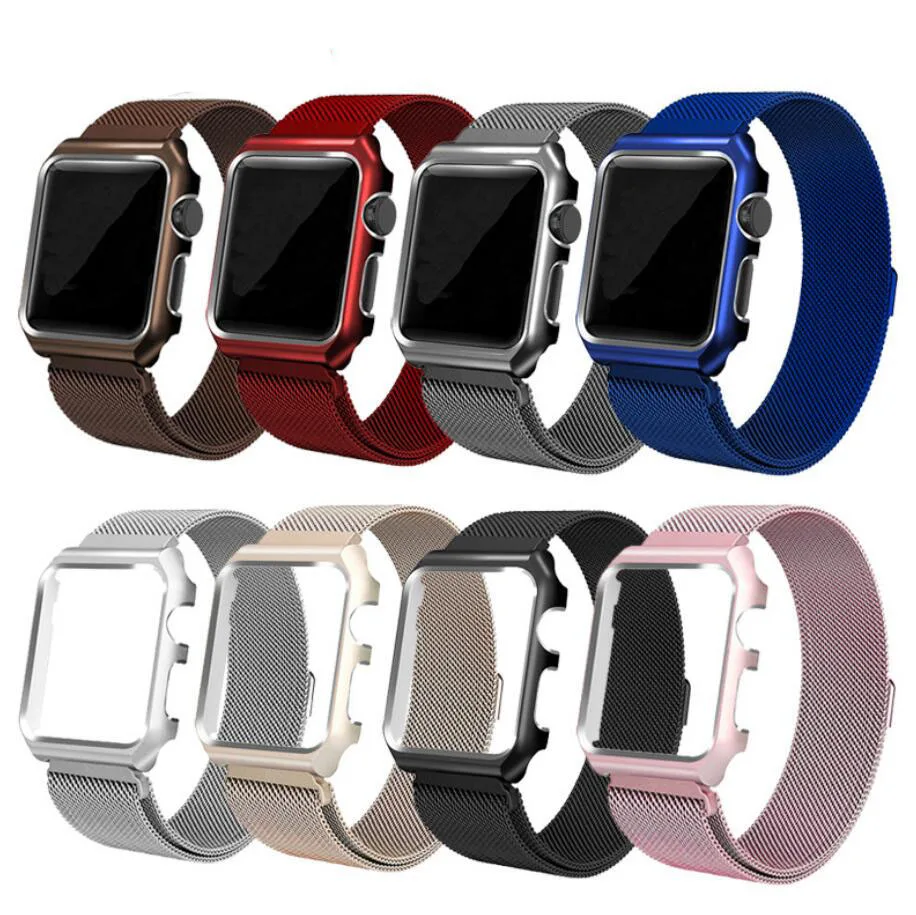 Миланский ремешок для часов+ рамка для Apple Watch 38 мм 42 мм браслет iwatch сплав рамка ремешок умные часы металлический ремешок серии 1 2 3