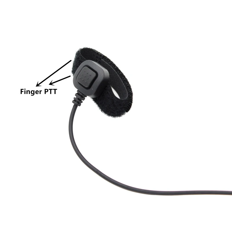 2 контактный D Форма Заушник гарнитура с пальцем PTT + микрофон для Kenwood радио BaoFeng UV
