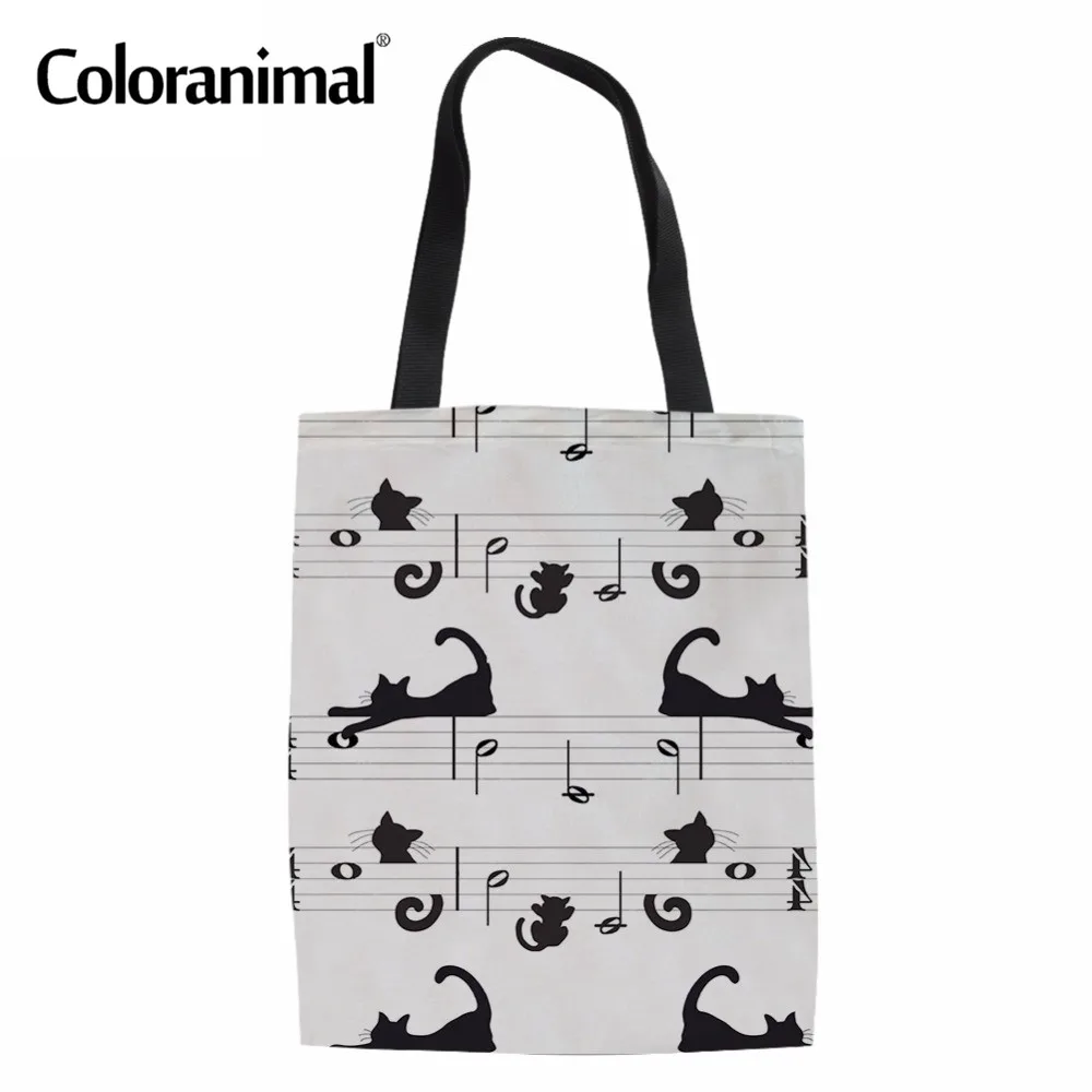 Женские льняные повседневные холщовые сумки Coloranimal с объемным принтом кота