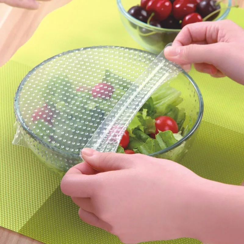 1pcs Silicone Wrap Seal Food Grade Keeping Fresh Reusable Stretch Vacuum Bowl Cover Lid Home Kitchen Tool | Дом и сад
