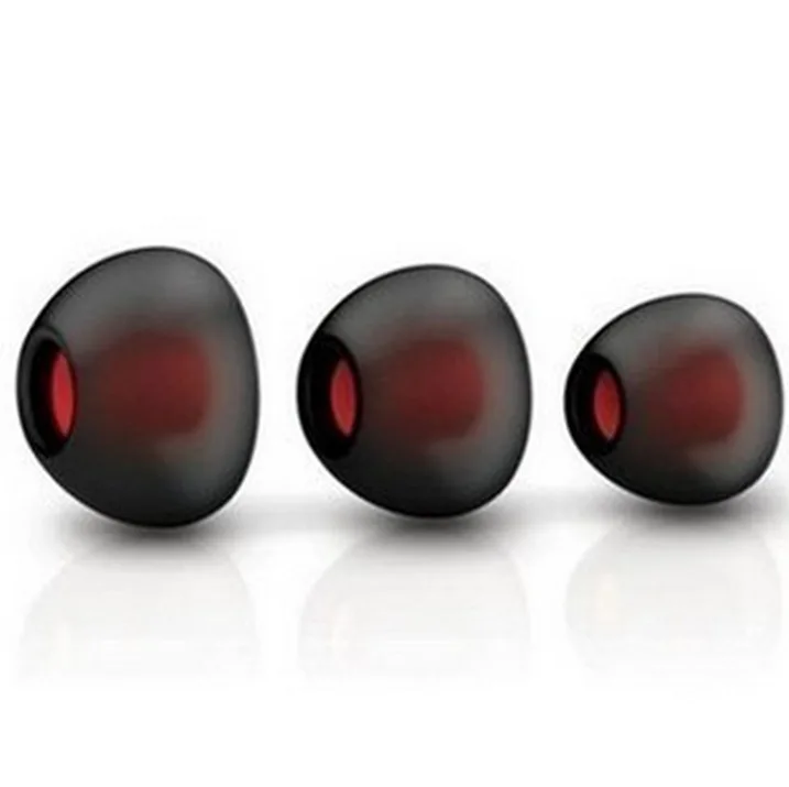 Hot sale 3 size black-red double color silicone isolation earphone buds tips earbud eartips earplug for universal headset 1pair