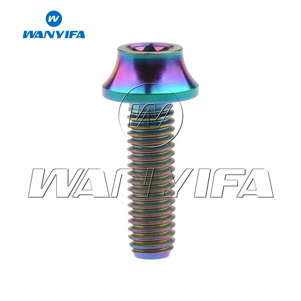 M6x20 Rainbow Титановый "Wanyifa" Болт M6x 16 20 мм с шестигранной головкой для ободной тормоз винты для крепления на велосипеде модификации болт - Цвет: M6x20 Rainbow
