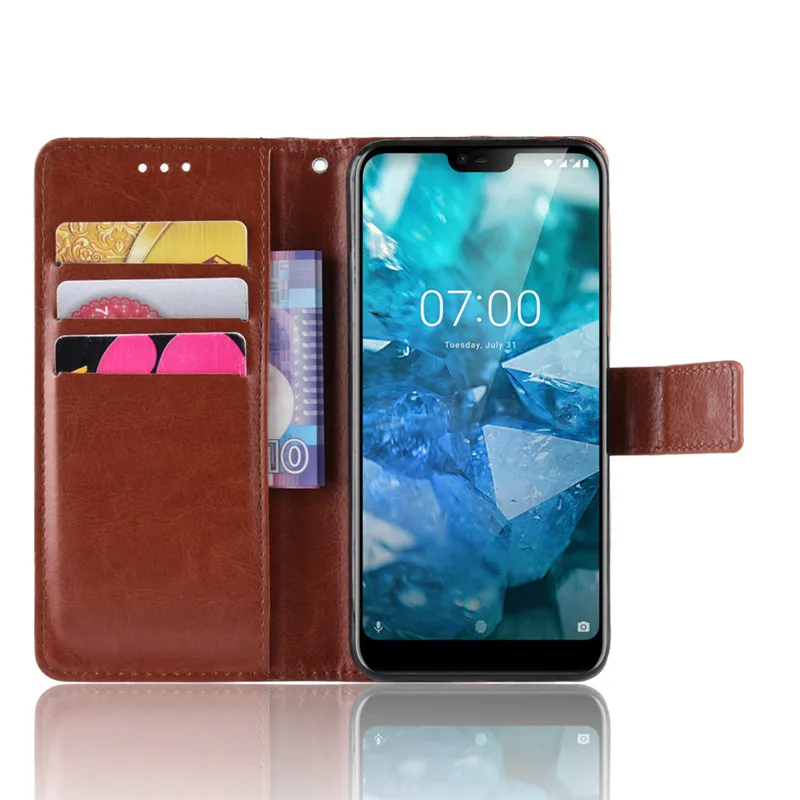 Чехол-книжка для Nokia 7 1 2018 Роскошный кошелек из искусственной кожи задняя крышка