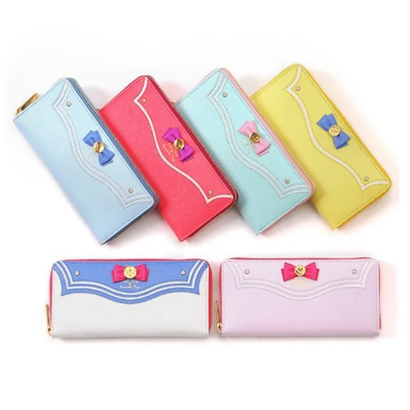 Kawaii Sailor Moon дизайнерский женский кожаный бумажник клатч с бантом модный брендовый