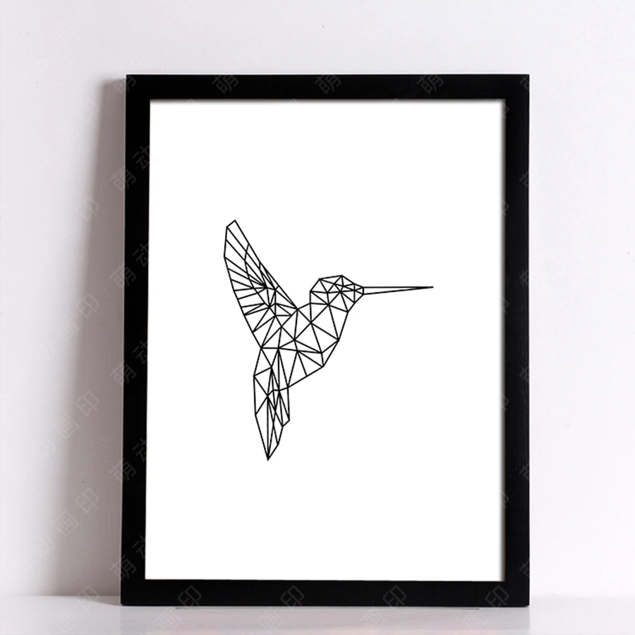 Геометрические Животные на холсте Современная Настенная живопись