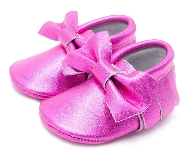 Детские мокасины Новинка блестящая Розовая обувь из натуральной кожи мягкая для