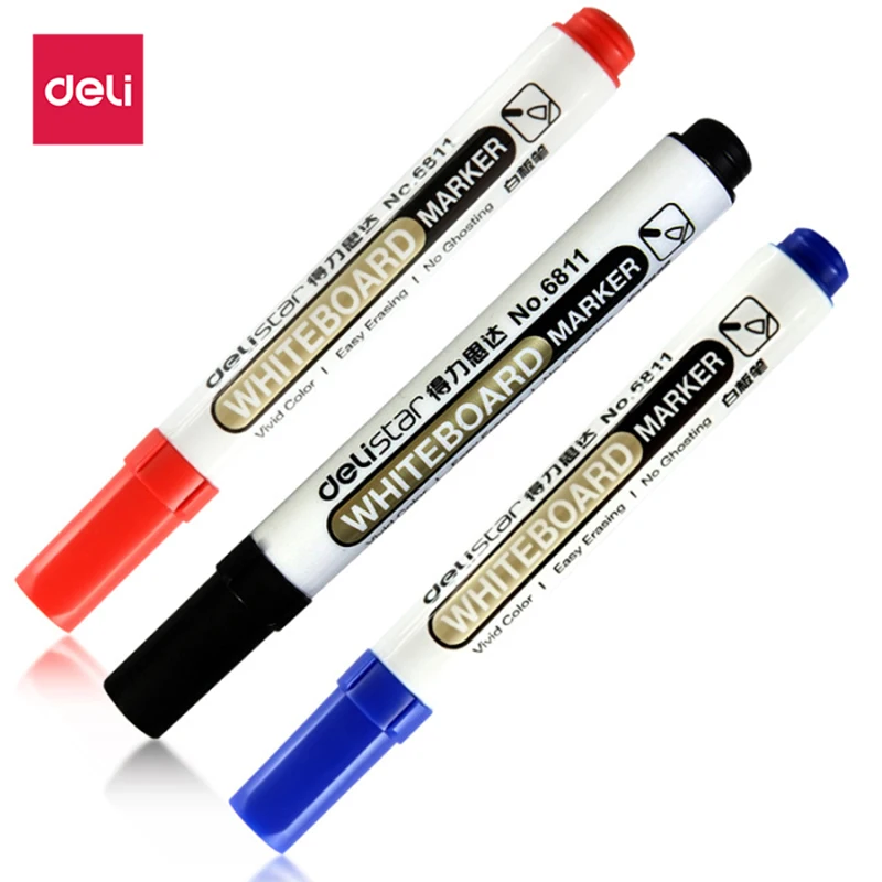 

Deli 1 pcs Permanent Marker White Oil-Ink Mark Pens Stationery school & office supplies cd mark marker wood marker pen rock