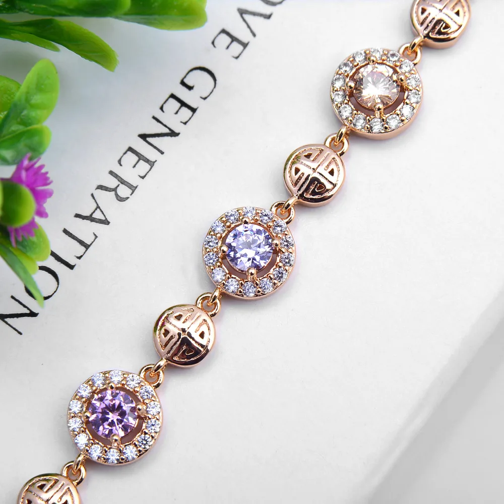 Europe and America Happy edge color zircon Bracelet 100% copper size 200*10 mm Wholesale retail Not fade | Украшения и аксессуары