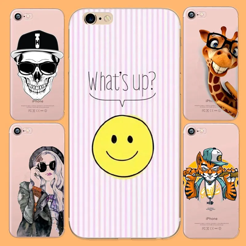 Для iPhone 6 6s 5 5S se 8 7 plus крутой хип хоп Прозрачный Силикон ТПУ тренд чехол для X Tide