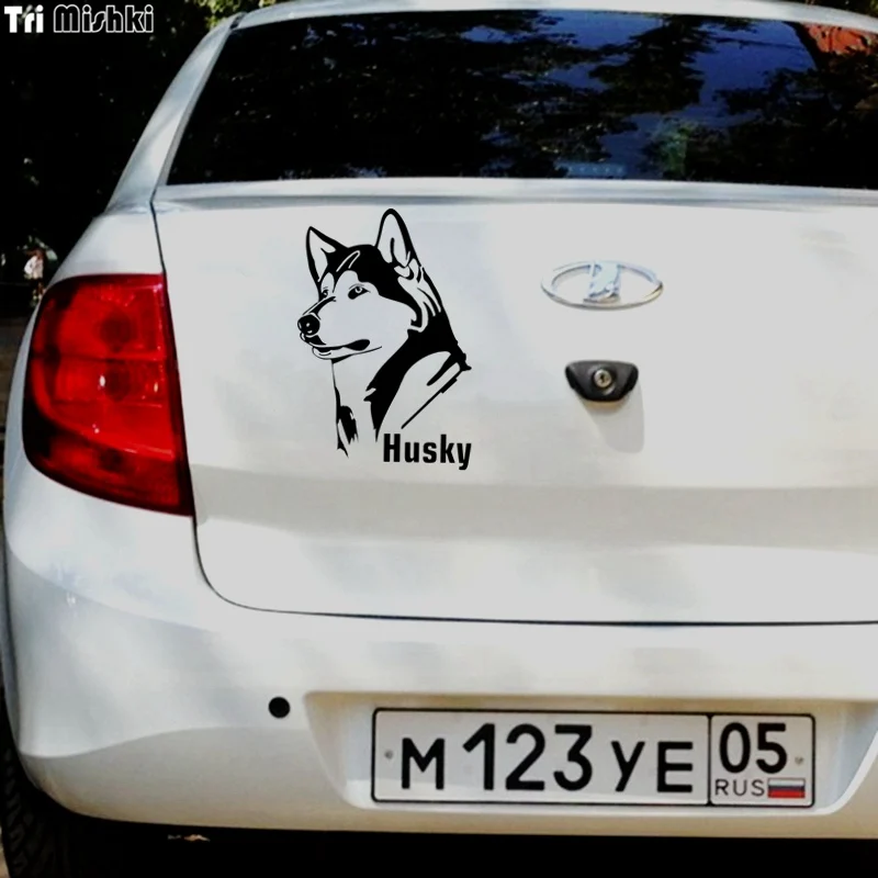 Tri Mishki HZX333# 20*13.6см husky on board хаски в машине виниловые наклейки на авто наклейка для
