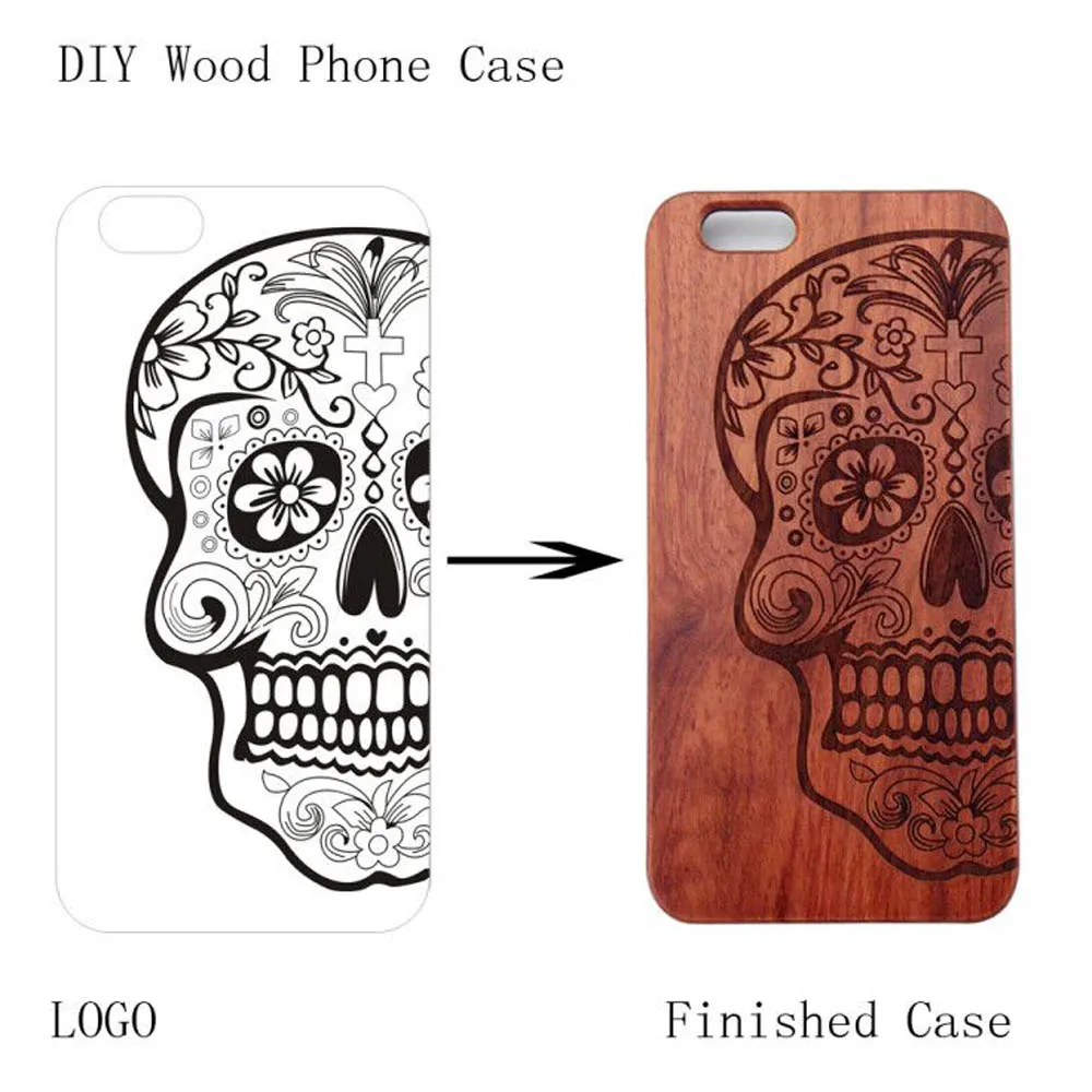 2017 Hot Sale New Laser Engrave Real Wood and plastic Custom Any Pattern DIY Logo For IPhone 6/6s/6plus/6sPlus 4.7 Inch 5.5inch |